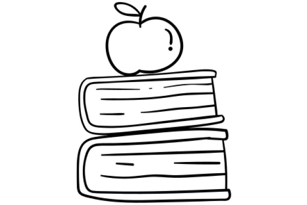 A Stack of Books with an Apple on Top