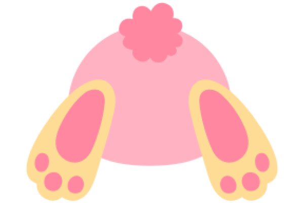 A Playful Pink and Yellow Character with Paws and Feet