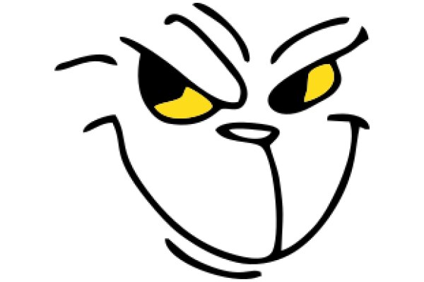 Whimsical Cartoon Character with a Smile and Yellow Eyes