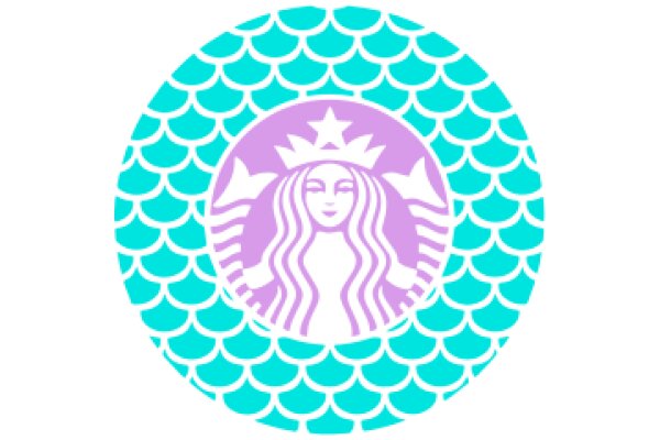 Stylish Starbucks Logo with a Purple and Blue Sea Scene