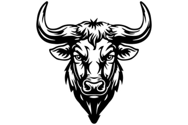 Stylized Bull Icon with Horns and Eyes