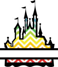 Vibrant Castle Illustration with Stylized Design Elements