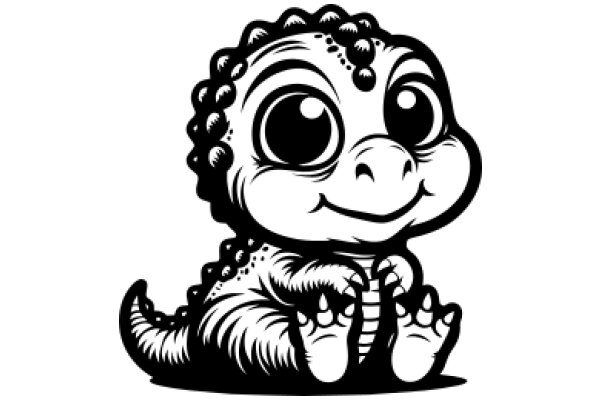 Adorable Cartoon of a Baby Dinosaur