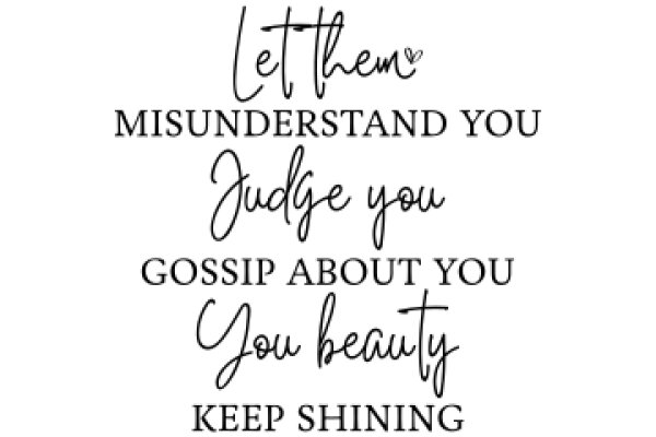 Let Them Misunderstand You: A Guide to Gossip and Beauty