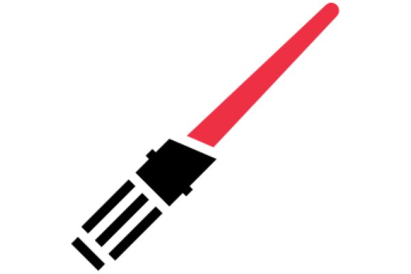 A Red Light Saber in a White Background