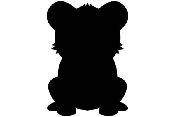 Silhouette of a Cute, Curious Bear