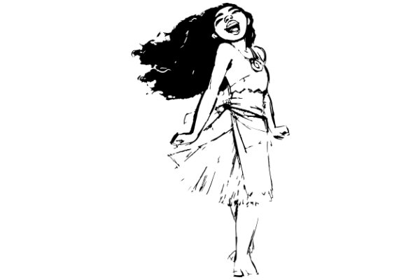 Embracing Joy: AWoman Dancing with Her Hair Flying