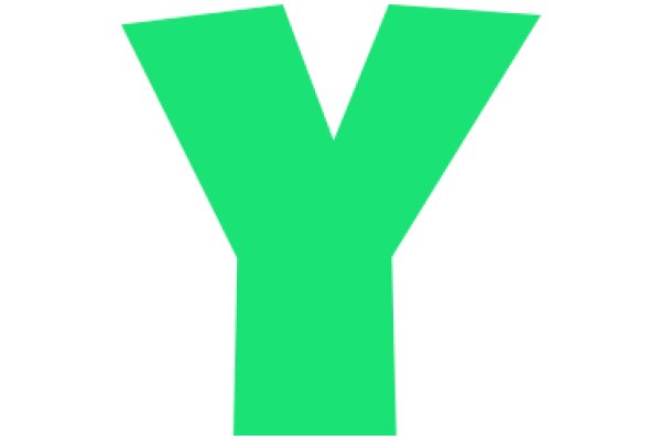 Vibrant Green Letter 'Y' on a White Background