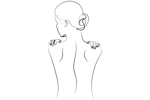 A Line Drawing of a Woman's Back and Shoulders