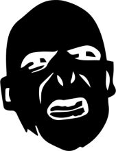 A Silhouette of a Man with a Mouth Open, Emphasizing Expression