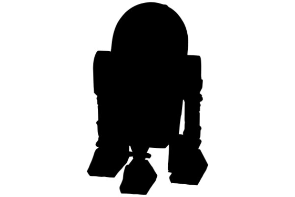 A Silhouette of a Droid in a White Background