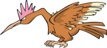 A Cartoon Character of a Brown Bird with a Pink Crown