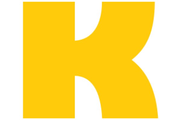 A Solid Yellow 'K' on a White Background