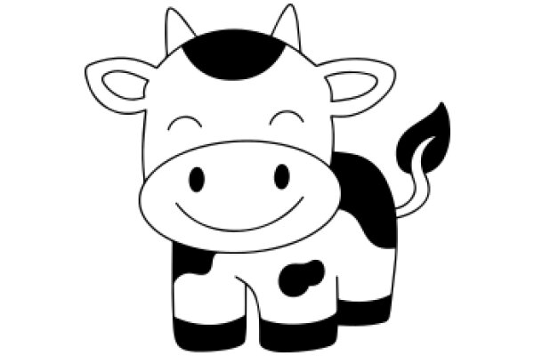 A Delightful Drawing of a Cow with a Smile