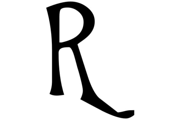 Simplistic Black Letter 'R' on a White Background