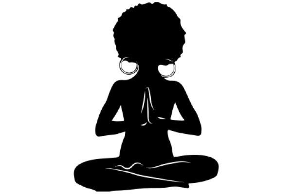 Silhouette of a Meditating Figure with Large Hoops