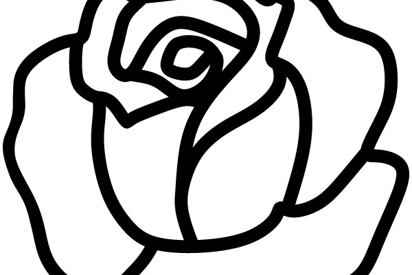 Simplistic Line Drawing of a Rose