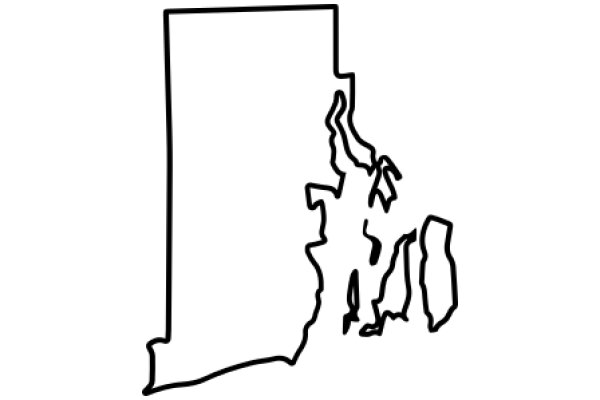 Simplified Map of a State: A Line Drawing