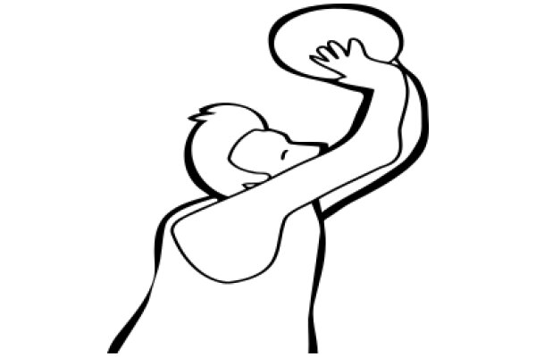 A Cartoon of a Person Catching a Frisbee