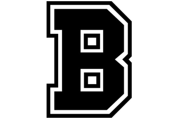 Stylized Letter 'B' with a Square Inside