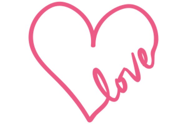 Pink Love Symbol on a White Background