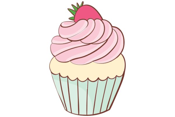 Delightful Pink Strawberry Cupcake with Vanilla Frosting