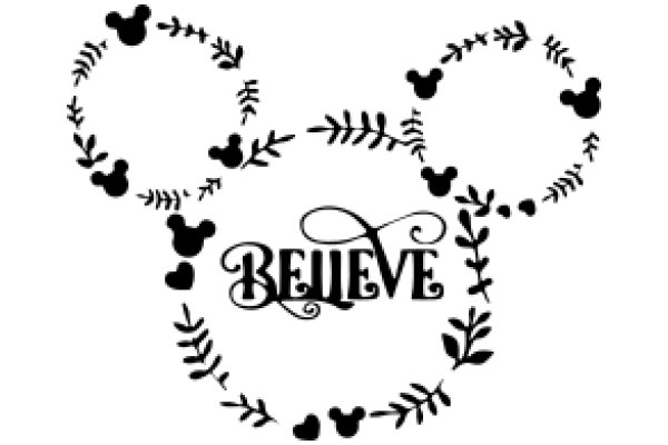 Disney-Inspired Wreath with the Word 'Believe' in the Center