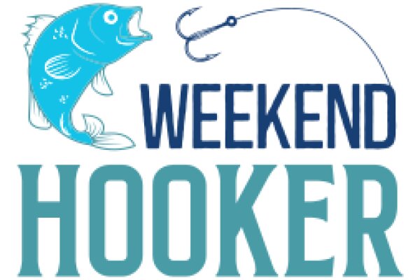 Weekend Hooker: A Blue Fish and Fishing Gear Logo