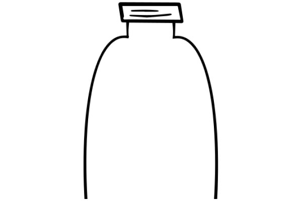 Simplistic Line Drawing of a Bottle