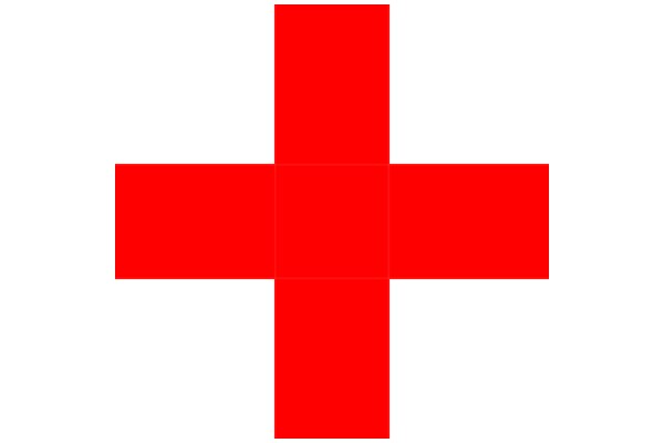 Vibrant Red Cross Symbol