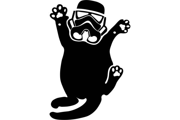 A Playful Illustration of a Cat with a Star Wars Mask