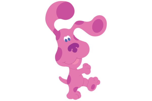 A Playful Pink Dog Cartoon