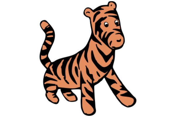 A Playful Cartoon of a Tiger