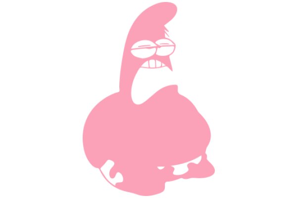 A Whimsical Pink Character with a Smirk and Glasses