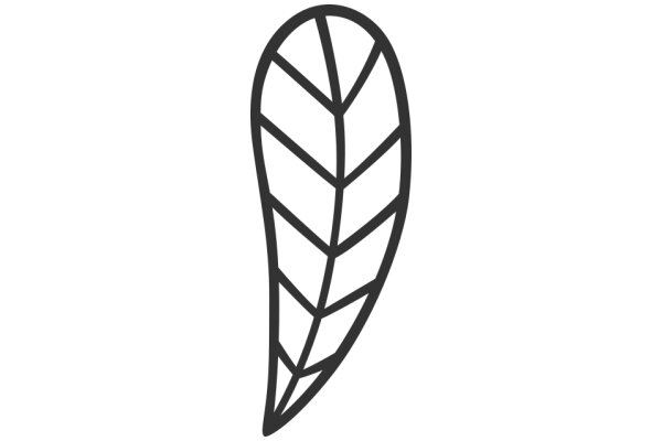 Simplistic Line Art of a Leaf