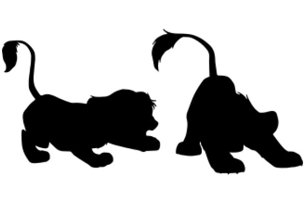 Silhouette of Two Lions: A Symbol of Strength and Courage