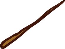 A Single, Curved Brown Stick Against a White Background