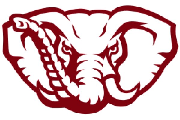 Stylized Elephant Logo with a Red Outline