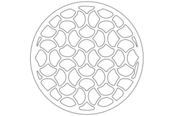 A Simple, White Line Art of a Circular Pattern