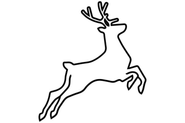 A Simple Line Drawing of a Deer