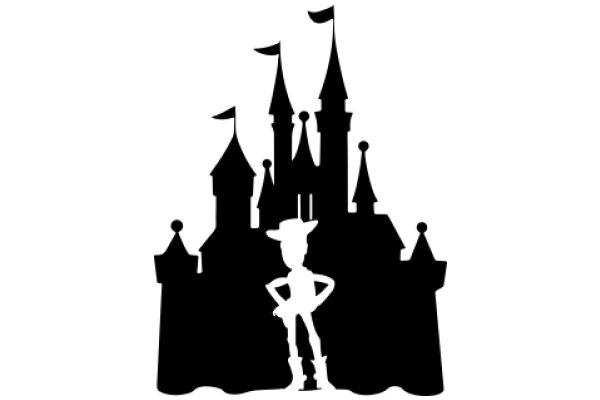 Silhouette of a Cowboy and a Castle