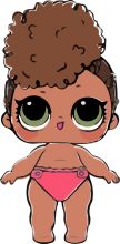 An Adorable Cartoon Character in a Pink Swimsuit