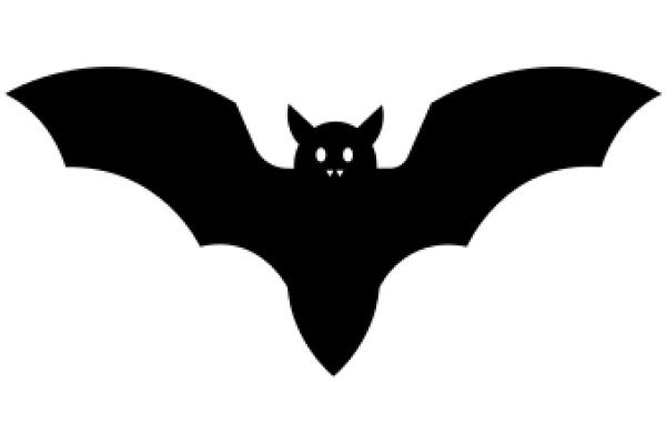 Silhouette of a Bat with a Surprised Expression