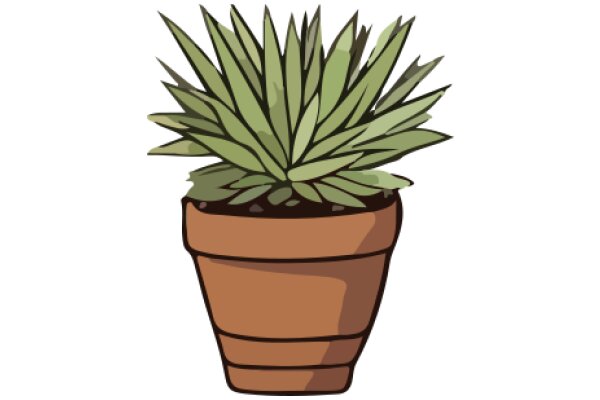 A Digital Illustration of a Potted Plant with a Textured Appearance