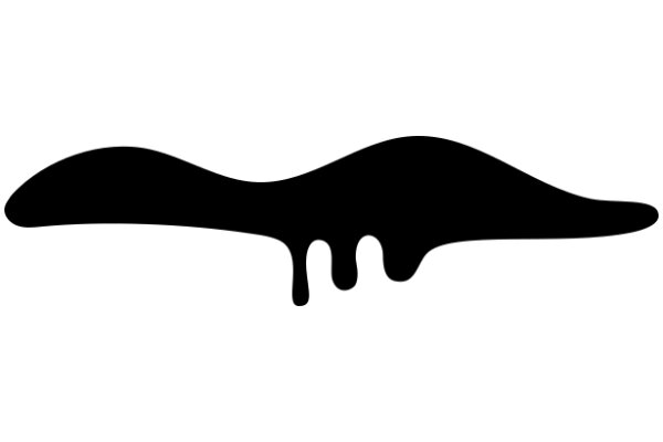 Stylized Black Silhouette of a Droplet on a White Background