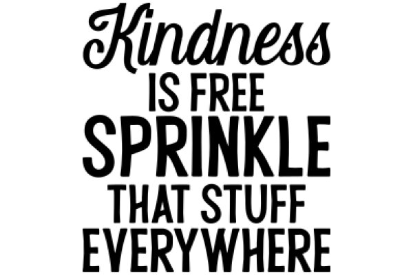 Kindness is Free, Sprinkle that Stuff Everywhere