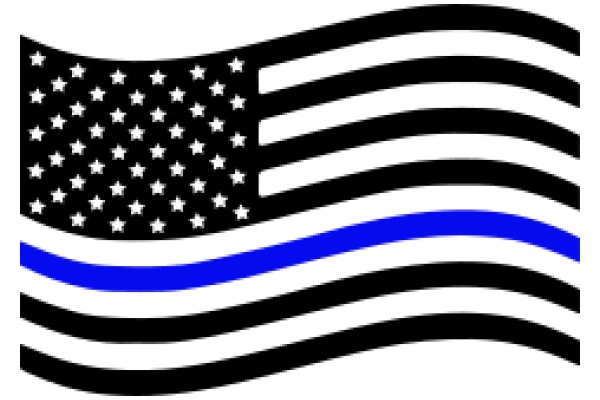 United States Flag with Blue Stripe Design