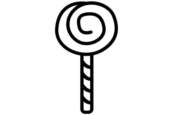 Simplistic Line Drawing of a Candy Cane