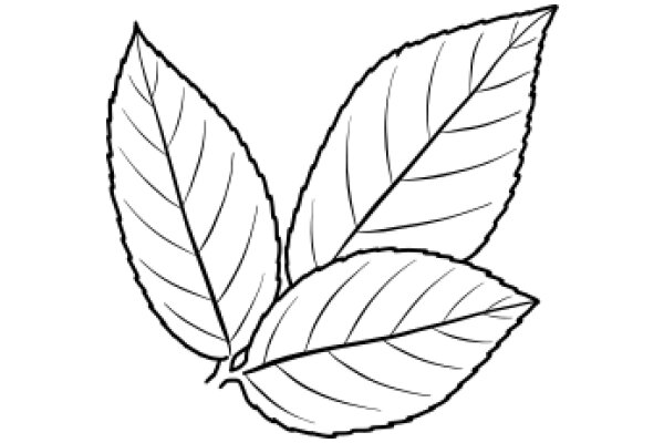 Stylized Line Drawing of a Leaf