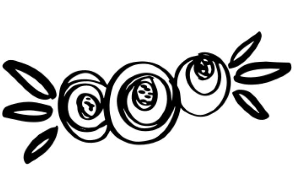 Whimsical Line Art: A Collection of Circles and Leaves